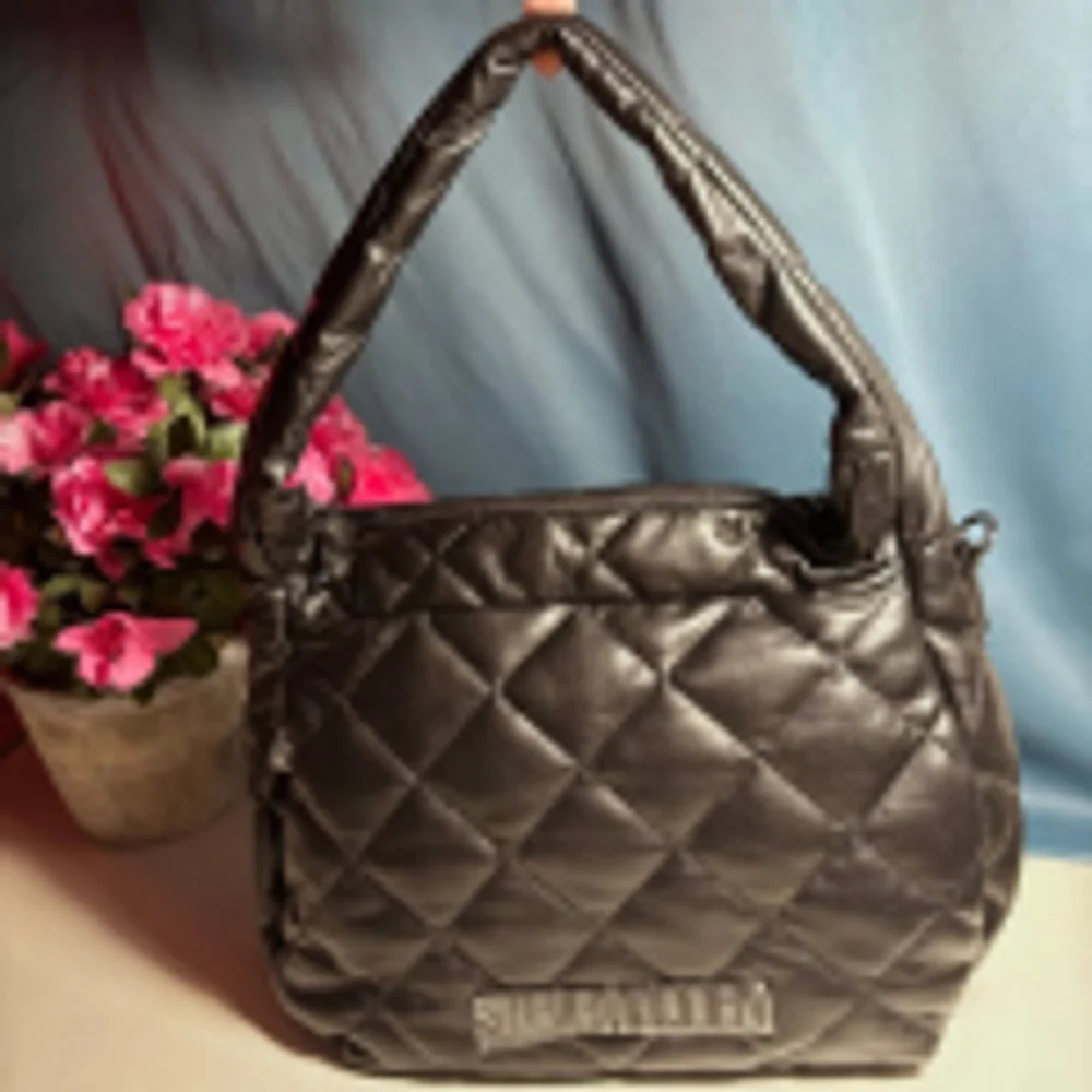 Steve Madden puffy black quilted hobo bag purse, NWOT